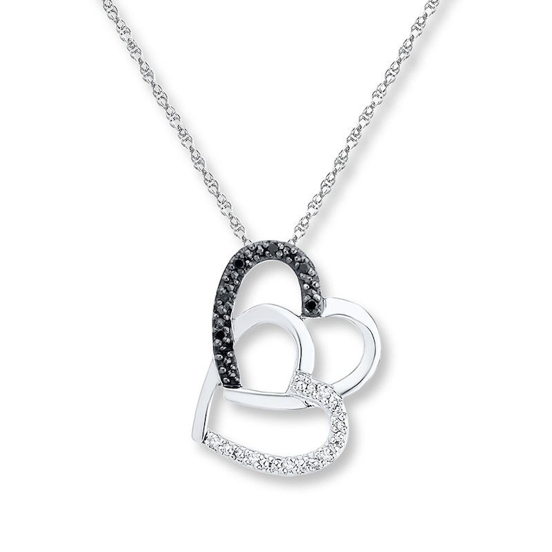Heart Necklace 1/20 ct tw Diamonds 10K White Gold 18"