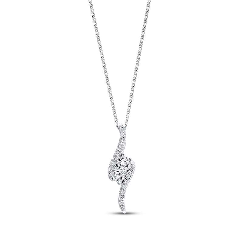 Main Image 1 of Ever Us Necklace 1/2 ct tw Diamonds 14K White Gold 19"