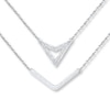 Thumbnail Image 0 of Chevron Necklace 1/15 ct tw Diamonds Sterling Silver 18"