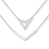 Thumbnail Image 1 of Chevron Necklace 1/15 ct tw Diamonds Sterling Silver 18&quot;
