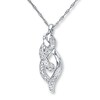 Thumbnail Image 0 of Diamond Necklace 1/15 ct tw Round-cut 10K White Gold