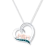 Thumbnail Image 0 of Mom Heart Necklace 1/20 ct tw Diamonds Sterling Silver & 10K Rose Gold 18"