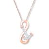 Thumbnail Image 0 of Infinity Anchor Necklace 1/20 ct tw Diamonds 10K Rose Gold 18"