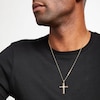 Thumbnail Image 3 of Men's Diamond Cross Necklace 3/8 ct tw 10K Yellow Gold 22"