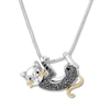 Thumbnail Image 0 of Black Diamond Cat Necklace 1/5 ct tw Sterling Silver & 10K Yellow Gold
