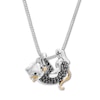 Thumbnail Image 2 of Black Diamond Cat Necklace 1/5 ct tw Sterling Silver & 10K Yellow Gold