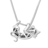 Thumbnail Image 3 of Black Diamond Cat Necklace 1/5 ct tw Sterling Silver & 10K Yellow Gold