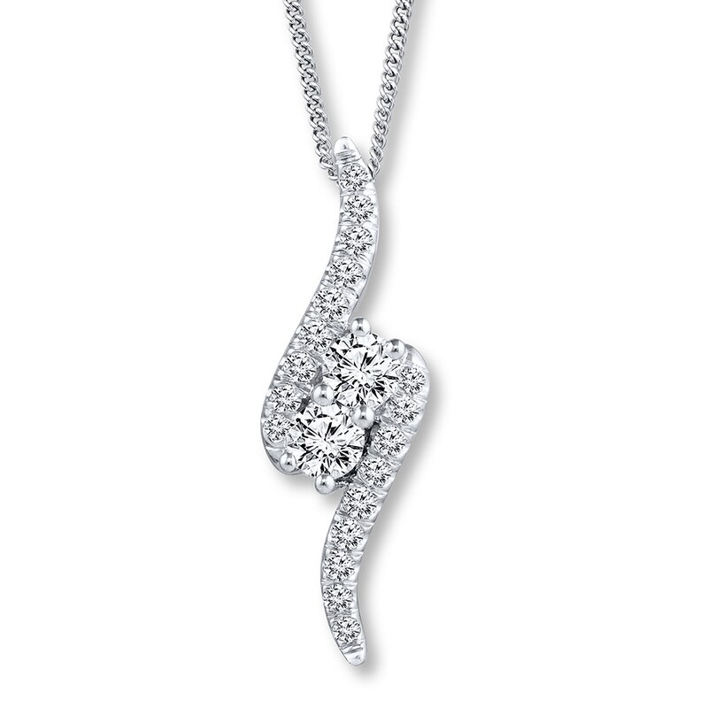 Main Image 1 of Ever Us Necklace 1-1/2 ct tw Diamonds 14K White Gold