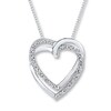 Thumbnail Image 1 of Heart Necklace 1/15 ct tw Diamonds Sterling Silver 18"