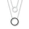 Thumbnail Image 0 of Circle Layered Necklace 1/8 ct tw Diamonds Sterling Silver 18"