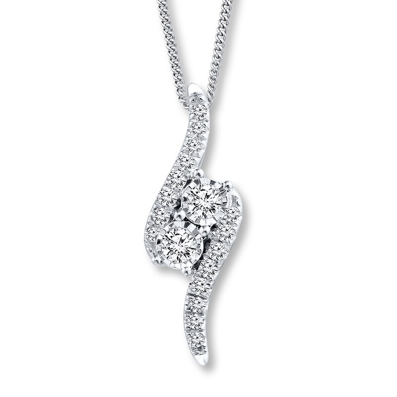 Main Image 1 of Ever Us Necklace 1/4 ct tw Diamonds 14K White Gold