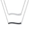 Thumbnail Image 1 of Layered Bar Necklace 1/4 ct tw Diamonds Sterling Silver 18.75"