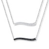 Layered Bar Necklace 1/4 ct tw Diamonds Sterling Silver 