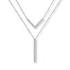 Thumbnail Image 1 of Layered Necklace 1/6 ct tw Diamonds Sterling Silver 18"