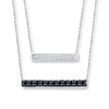 Thumbnail Image 1 of Layered Bar Necklace 1/3 ct tw Diamonds Sterling Silver 18.6"