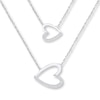 Thumbnail Image 0 of Layered Heart Necklace 1/10 ct tw Diamonds Sterling Silver 18.3"