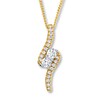 Thumbnail Image 1 of Ever Us Two-Stone Necklace 1/2 ct tw Round-cut Diamonds 14K Yellow Gold 19"