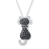 Thumbnail Image 0 of Diamond Cat Necklace 1/3 ct tw Round-cut Sterling Silver 18"