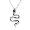 Thumbnail Image 1 of Black Diamond Snake Necklace 1/6 carat tw 10K Rose Gold 18"