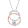 Thumbnail Image 0 of Diamond Circles Necklace 1/4 ct tw Round-cut 10K Two-Tone Gold