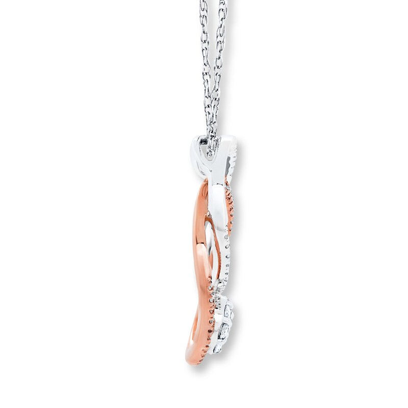 Diamond Circles Necklace 1/4 ct tw Round-cut 10K Two-Tone Gold