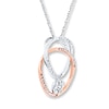 Thumbnail Image 2 of Diamond Circles Necklace 1/4 ct tw Round-cut 10K Two-Tone Gold