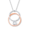 Thumbnail Image 3 of Diamond Circles Necklace 1/4 ct tw Round-cut 10K Two-Tone Gold