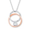 Thumbnail Image 3 of Diamond Circles Necklace 1/4 ct tw Round-cut 10K Two-Tone Gold