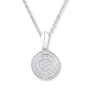 Thumbnail Image 1 of Circular Necklace Diamond Accents Sterling Silver 18"