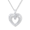 Thumbnail Image 1 of Heart Necklace Diamond Accents Sterling Silver 18"