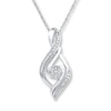 Thumbnail Image 1 of Swirl Necklace Diamond Accents Sterling Silver 18"