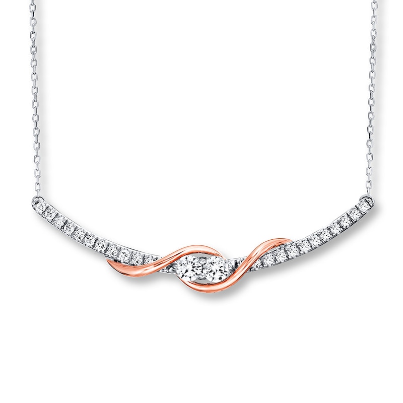 Ever Us Two-Stone Necklace 1 ct tw Diamonds 14K Two-Tone Gold