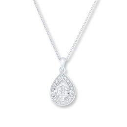 Diamond Teardrop Necklace 1/4 carat tw 10K White Gold