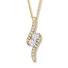 Thumbnail Image 1 of Ever Us Two-Stone Necklace 1 ct tw Diamonds 14K Yellow Gold