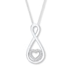 Thumbnail Image 0 of Infinity Heart Necklace 1/20 ct tw Diamonds Sterling Silver 18"