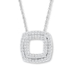 Thumbnail Image 0 of Diamond Necklace 1/10 ct tw Round-cut 10K White Gold 18"
