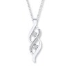 Thumbnail Image 0 of Diamond Necklace 1/6 ct tw Round-cut Sterling Silver 18"