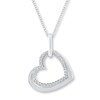 Thumbnail Image 1 of Heart Necklace 1/10 ct tw Diamonds Sterling Silver 18"