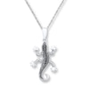 Thumbnail Image 0 of Diamond Lizard Necklace 1/15 ct tw Round-cut Sterling Silver 18"