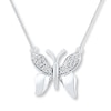 Thumbnail Image 1 of Diamond Butterfly Necklace 1/15 ct tw Round-cut Sterling Silver 18"