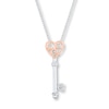 Thumbnail Image 2 of Diamond Convertibilities Necklace Sterling Silver & 10K Rose Gold