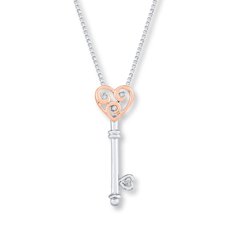 Main Image 2 of Diamond Convertibilities Necklace Sterling Silver & 10K Rose Gold