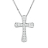 Thumbnail Image 0 of Cross Necklace 1/5 ct tw Diamonds 10K White Gold 18"