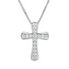 Thumbnail Image 1 of Cross Necklace 1/5 ct tw Diamonds 10K White Gold 18"
