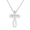 Thumbnail Image 1 of Cross Necklace 1/8 ct tw Diamonds Sterling Silver & 10K Yellow Gold 18"