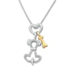 Thumbnail Image 0 of Dog Necklace 1/10 ct tw Diamonds Sterling Silver & 10K Yellow Gold 18"