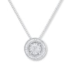 Thumbnail Image 0 of Diamond Necklace 1/10 ct tw Round-cut Sterling Silver 18"