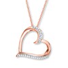 Thumbnail Image 1 of Diamond Heart Necklace 1/15 ct tw Round-cut 10K Rose Gold 18"