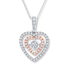Unstoppable Love Heart Necklace 1/4 ct tw 10K Two-Tone Gold 18&quot;