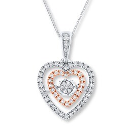 Unstoppable Love Heart Necklace 1/4 ct tw 10K Two-Tone Gold 18"